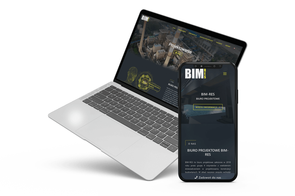Strona internetowa BIM-RES realizacja GGSolutions
